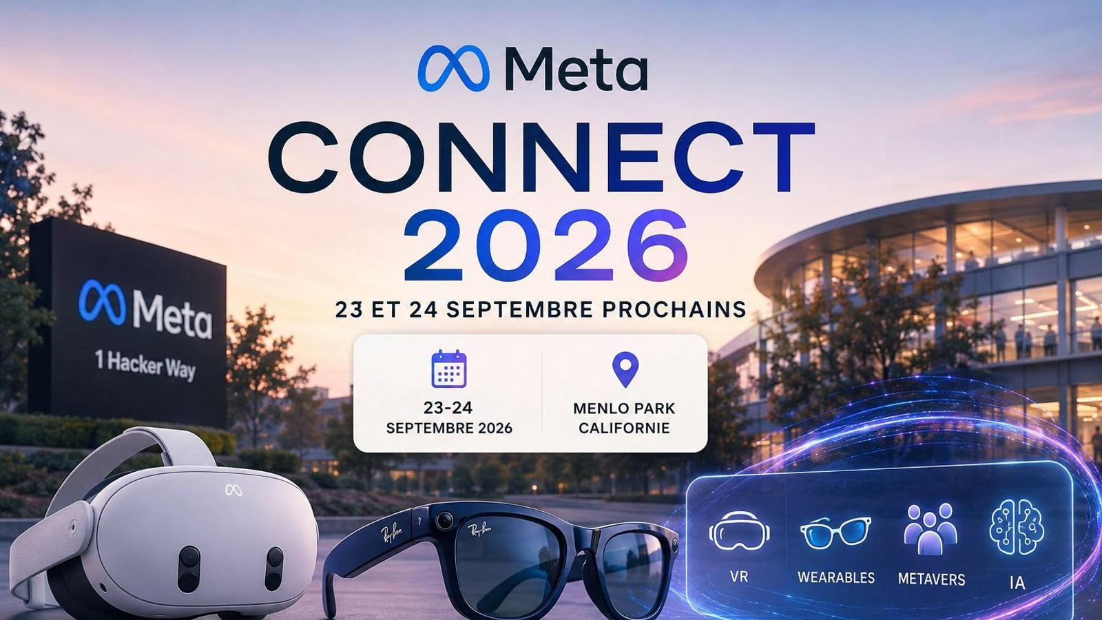 Metas VR-glasögon visas i en officiell bild från Connect 2026